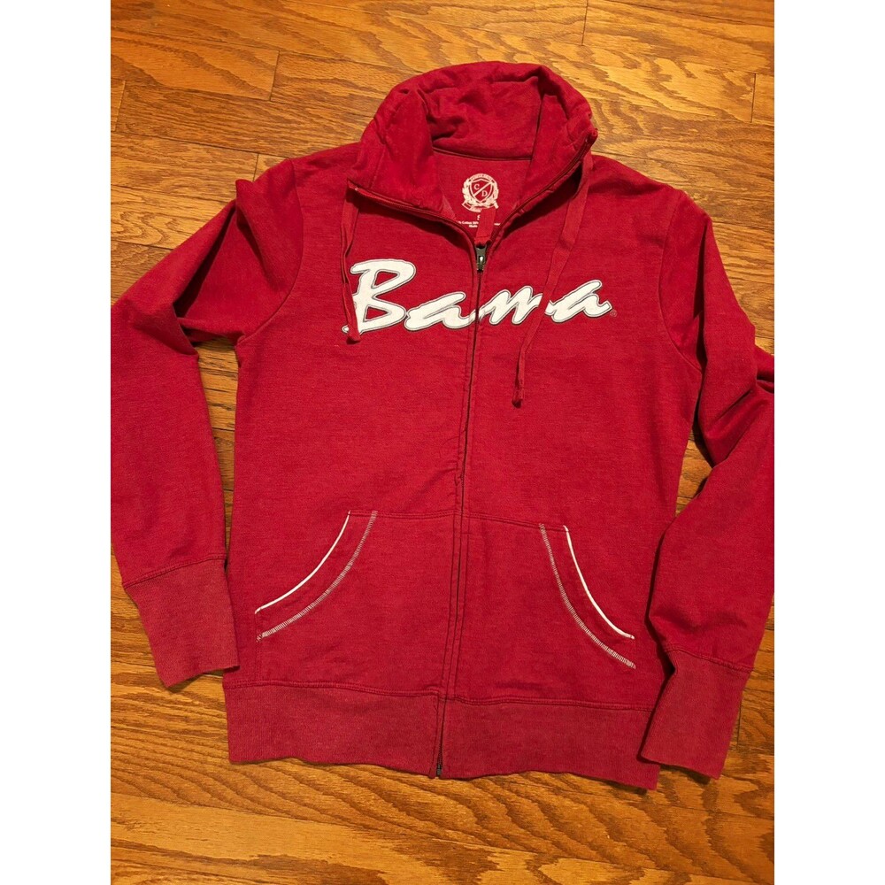 University of Alabama Bama Crimson Tide Red Full Zip Up Hoodie Jacket Women’s S